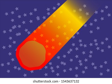 Meteorite furrowing through the universe.