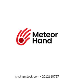 Meteorite Hand Impact Meteor Logo Vector Icon Illustration