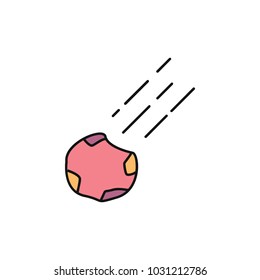 Meteorite icon in cartoon style. Space illustration with meteorite in white background. Element for space design. Science space object.