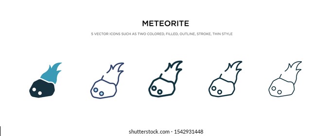 meteorite icon in different style vector illustration. two colored and black meteorite vector icons designed in filled, outline, line and stroke style can be used for web, mobile, ui