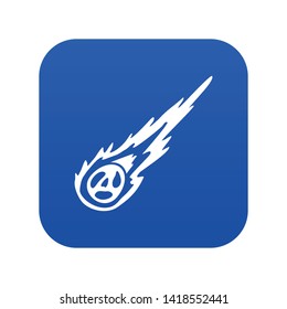 Meteorite icon digital blue for any design isolated on white vector illustration