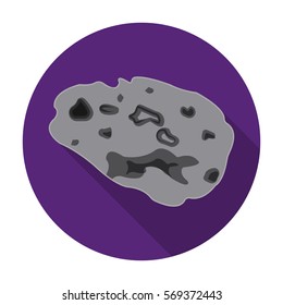 Meteorite icon in flat style isolated on white background. Planets symbol stock vector illustration.