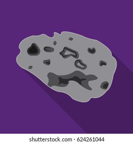 Meteorite icon in flat style isolated on white background. Planets symbol stock vector illustration.