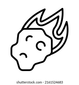 Meteorite Icon. Line Art Style Design Isolated On White Background