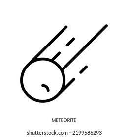 Meteorite Icon. Line Art Style Design Isolated On White Background