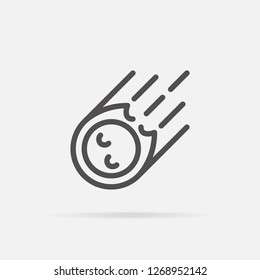 Meteorite icon in line style. For your design, logo. Vector illustration. Editable Stroke. 48x48 Pixel Perfect.