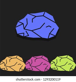 Meteorite icon in multi color. Simple glyph vector of space set for UI and UX, website or mobile application on black gradient background