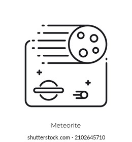 Meteorite icon. Outline style icon design isolated on white background