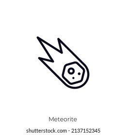 Meteorite icon. Outline style icon design isolated on white background
