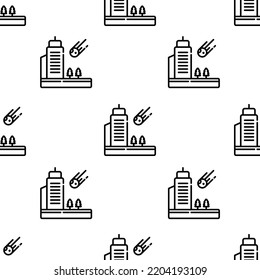 Meteorite Icon Pattern. Seamless Meteorite Pattern On White Background.