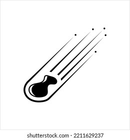 Meteorite Icon, Solid Piece Of Debris From Outer Space Vector Art Illustration