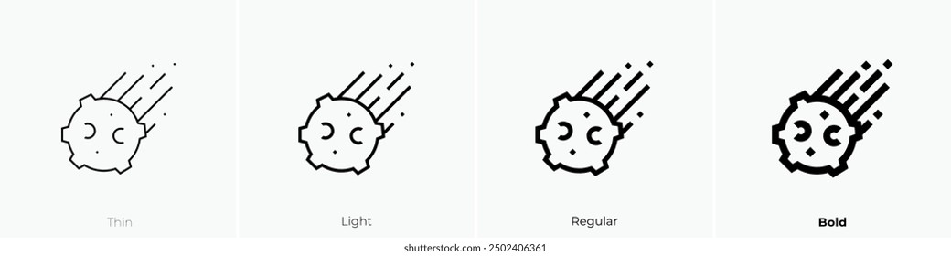 meteorite icon. Thin, Light Regular And Bold style design isolated on white background