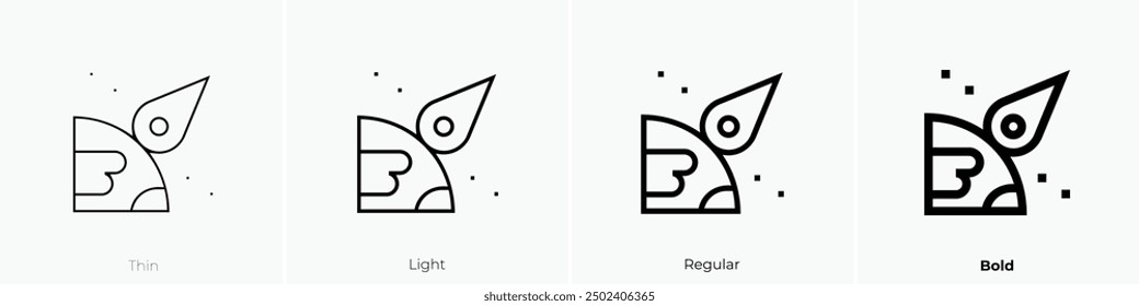 meteorite icon. Thin, Light Regular And Bold style design isolated on white background