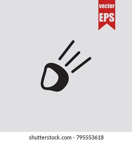 Meteorite icon in trendy isolated on grey background. Vector illustration.
