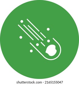 Meteoritsymbol, Vektorbild. Kann auch für den Weltraum verwendet werden. Geeignet für mobile Apps, Web-Apps und Printmedien.