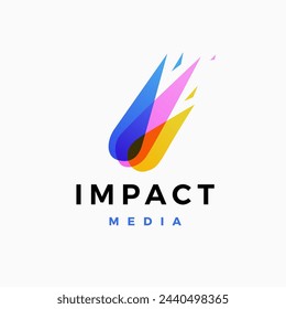 meteorite impact colorful gradient logo vector icon illustration