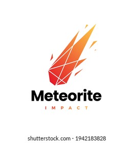 Meteorite Impact Geometric Polygonal Logo Vector Icon Illustration