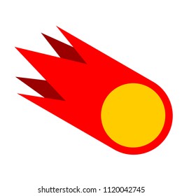 Meteorite isolated. Fire ball geometry. Vector illustration.

