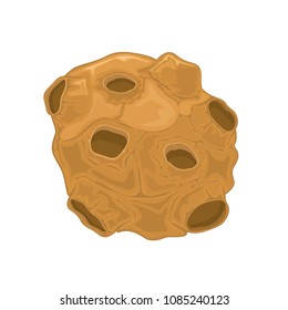 Meteorite isolated on white background, illustration.
