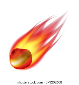 Meteorite isolated on white photo-realistic vector illustration