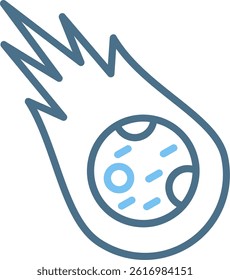 Meteorite Line Two Colour Icon