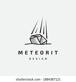 Meteorite Logo Design Illustration Symbol Vector Template