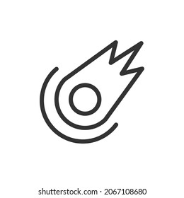 Meteorite minimal line icon. Web stroke symbol design. Meteorite sign isolated on a white background. Premium line icon.