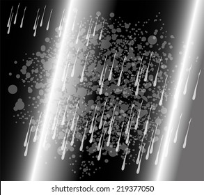 Meteorite on abstract black background