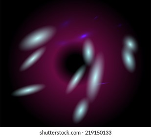 Meteorite on the dark purple background