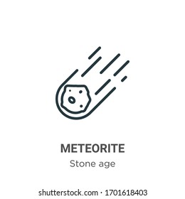 Meteorite outline vector icon. Thin line black meteorite icon, flat vector simple element illustration from editable stone age concept isolated stroke on white background