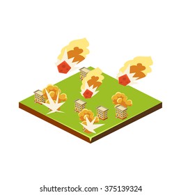 Meteorite Rain. Natural Disaster Icon. 3d Vector Illustration