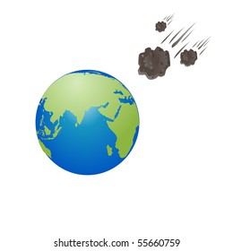 Meteorite shower icon, sign vector isolated on white