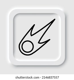Meteorite simple icon. Flat design. Neumorphism design.ai