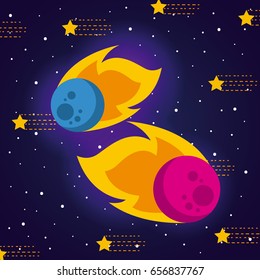 meteorite solar system flat