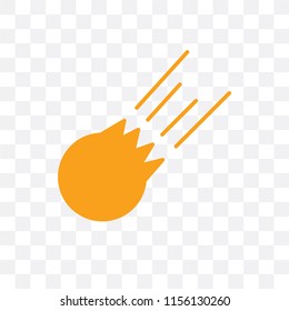 Meteorite vector icon isolated on transparent background, Meteorite logo concept