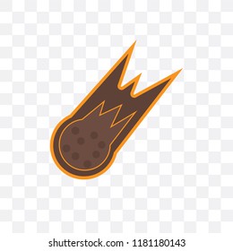 Meteorite vector icon isolated on transparent background, Meteorite logo concept