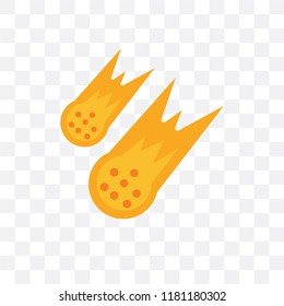 Meteorite vector icon isolated on transparent background, Meteorite logo concept