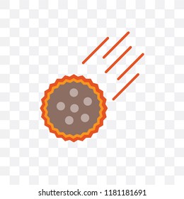 Meteorite vector icon isolated on transparent background, Meteorite logo concept