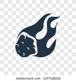 Meteorite vector icon isolated on transparent background, Meteorite transparency logo concept