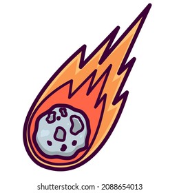 Icono de vector meteorita aislado en fondo blanco. Roca meteorológica en vector de estilo de dibujos animados. Icono colorido para el diseño web