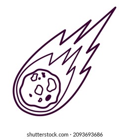 Meteorite vector icon isolated on white background. Meteorite rock in cartoon style vector. Colorful icon for web design