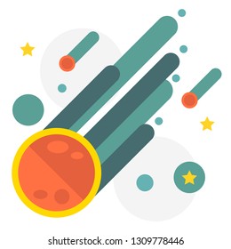 A Meteorite vector illustration in flat color design