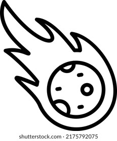 Meteorite Vector Line Icon Design