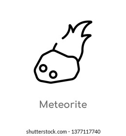 meteorite vector line icon. Simple element illustration. meteorite outline icon from stone age concept. Can be used for web and mobile