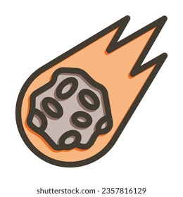 Meteorite Vector Thick Line Filled Colors Icon For Personal And Commercial Use.

