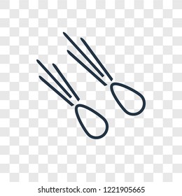 Meteorites concept vector linear icon isolated on transparent background, Meteorites concept transparency concept in outline style