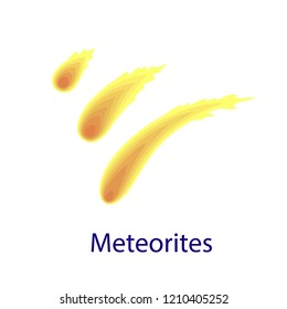 Meteorites icon. Flat illustration of meteorites vector icon isolated on white background
