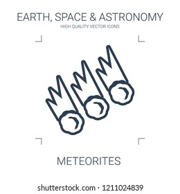 meteorites icon. high quality line meteorites icon on white background. from earth space astronomy collection flat trendy vector meteorites symbol. use for web and mobile