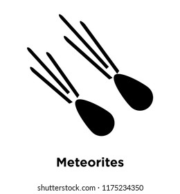 Meteorites icon vector isolated on white background, logo concept of Meteorites sign on transparent background, filled black symbol