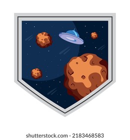 meteorites and ufo space sticker